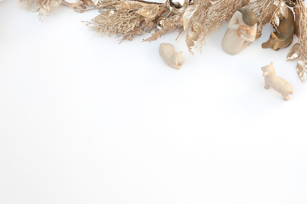 Nativity Christmas Decor Flat Lay, a Flyer Template by Emily Valencia