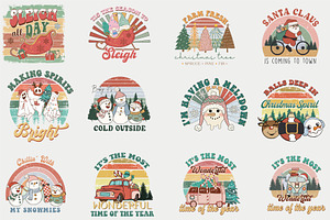 Retro Western Christmas Bundle PNG