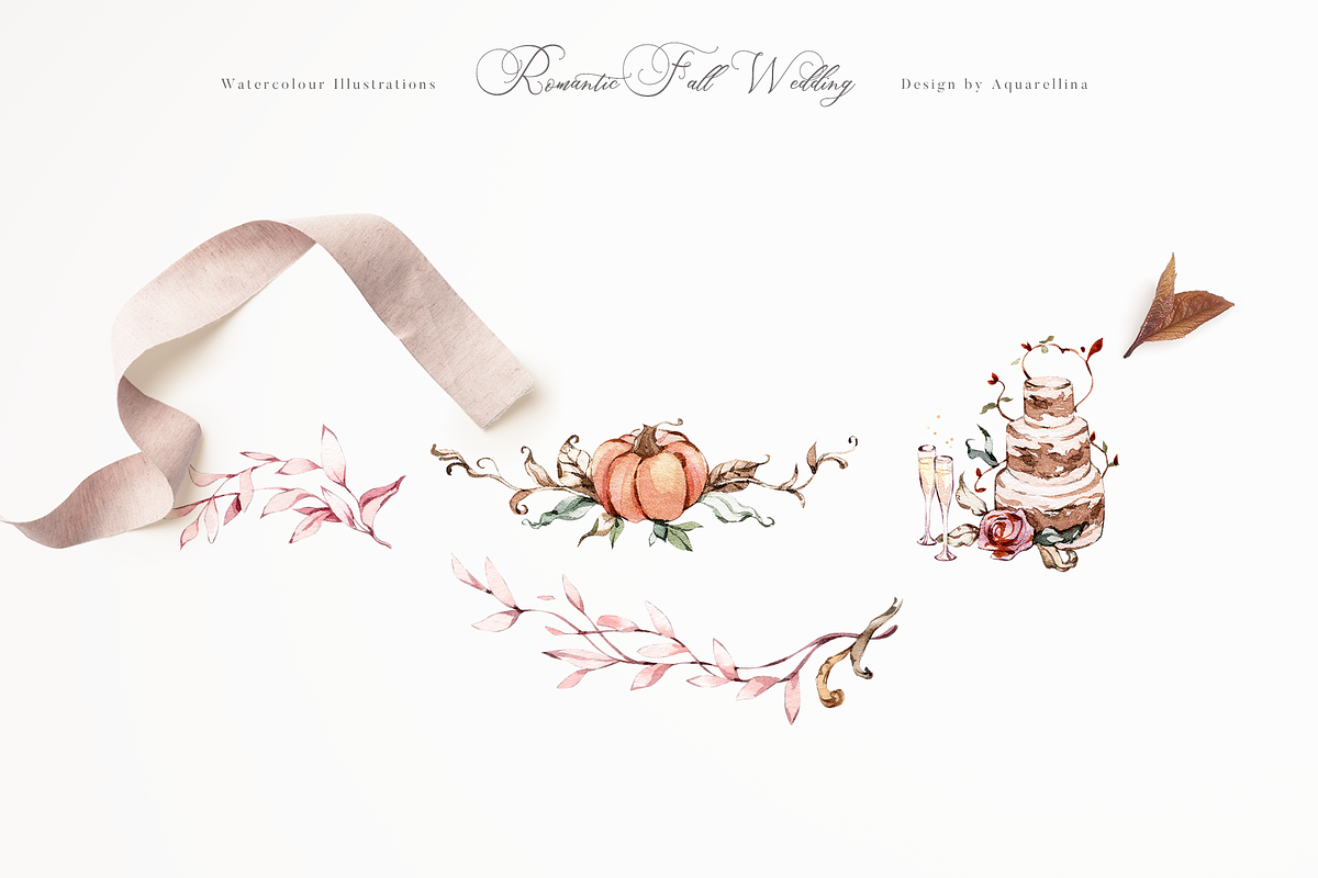 Romantic Fall Wedding Illustrations, an Illustration by Aquarellina (Photo 13 of 17)