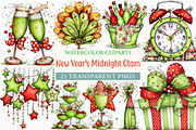 New Year's Midnight Glam Clipart, an Illustration by Craft Nest (Thumbnail 1 of 6)