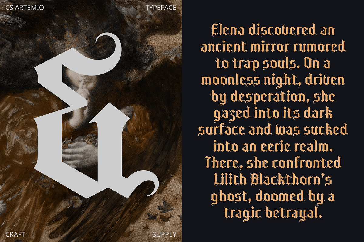 CS Artemio – Blackletter Font, a Blackletter Font by Craft Supply Co. (Photo 6 of 8)