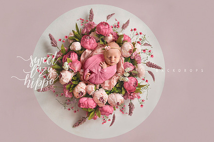 Floral Newborn Digital Backdrop