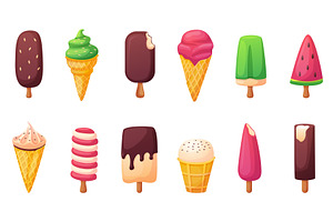 Cartoon ice cream. Waffle cones and, a Food Illustration by LadadikArt