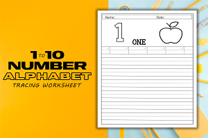 Number Word Tracing KDP Worksheets