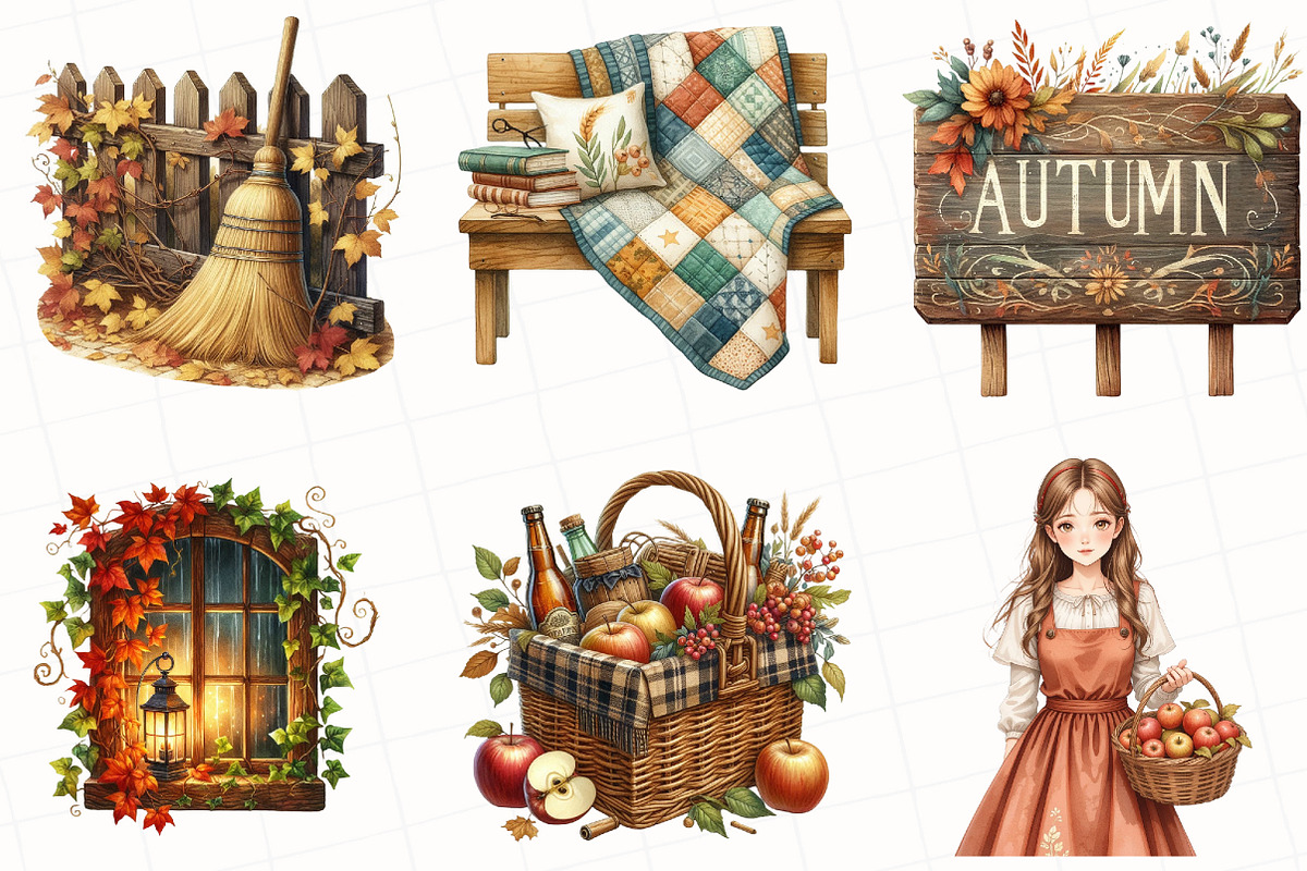 Autumn Cottagecore Clipart, an Illustration by OK Design (Photo 5 of 5)