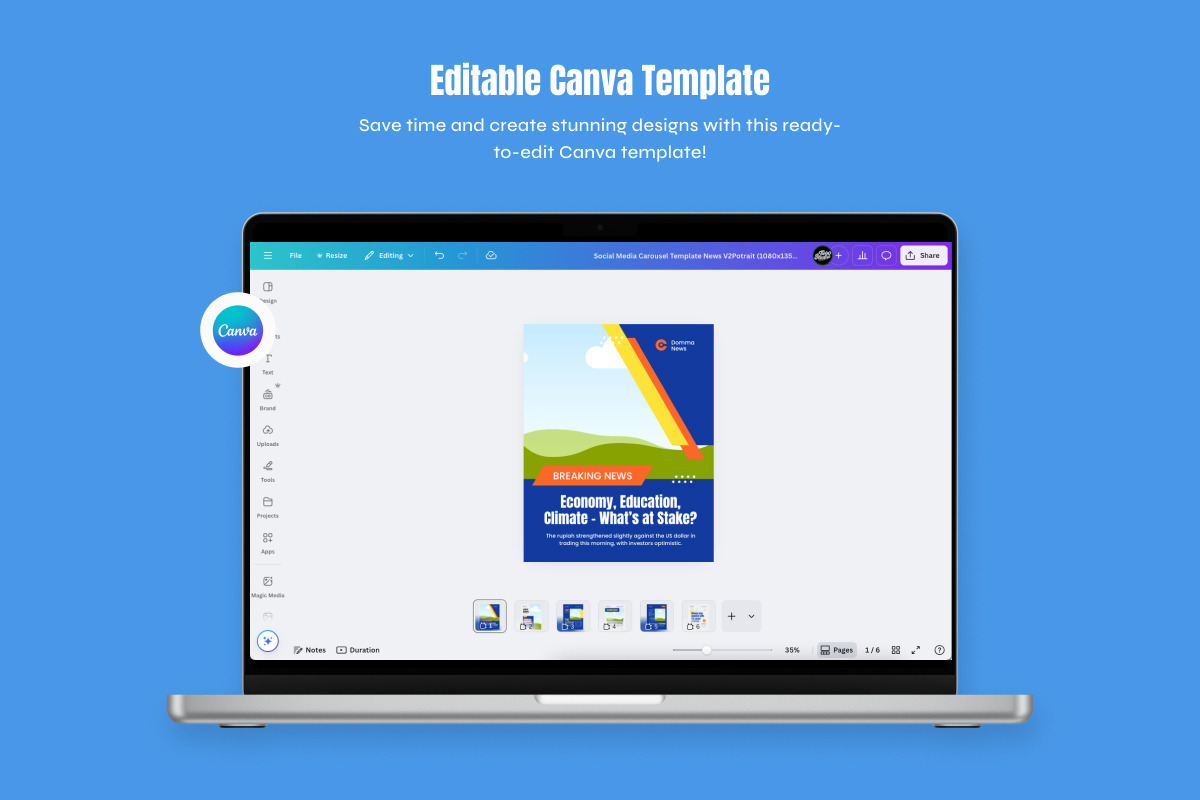 Digital News Carousel for Sosmed preview 2