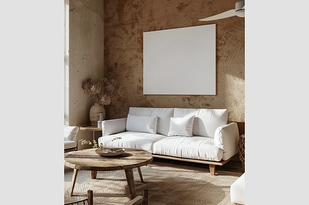 Mockup frame in modern nomadic home, an Architecture Photo by GFXCity