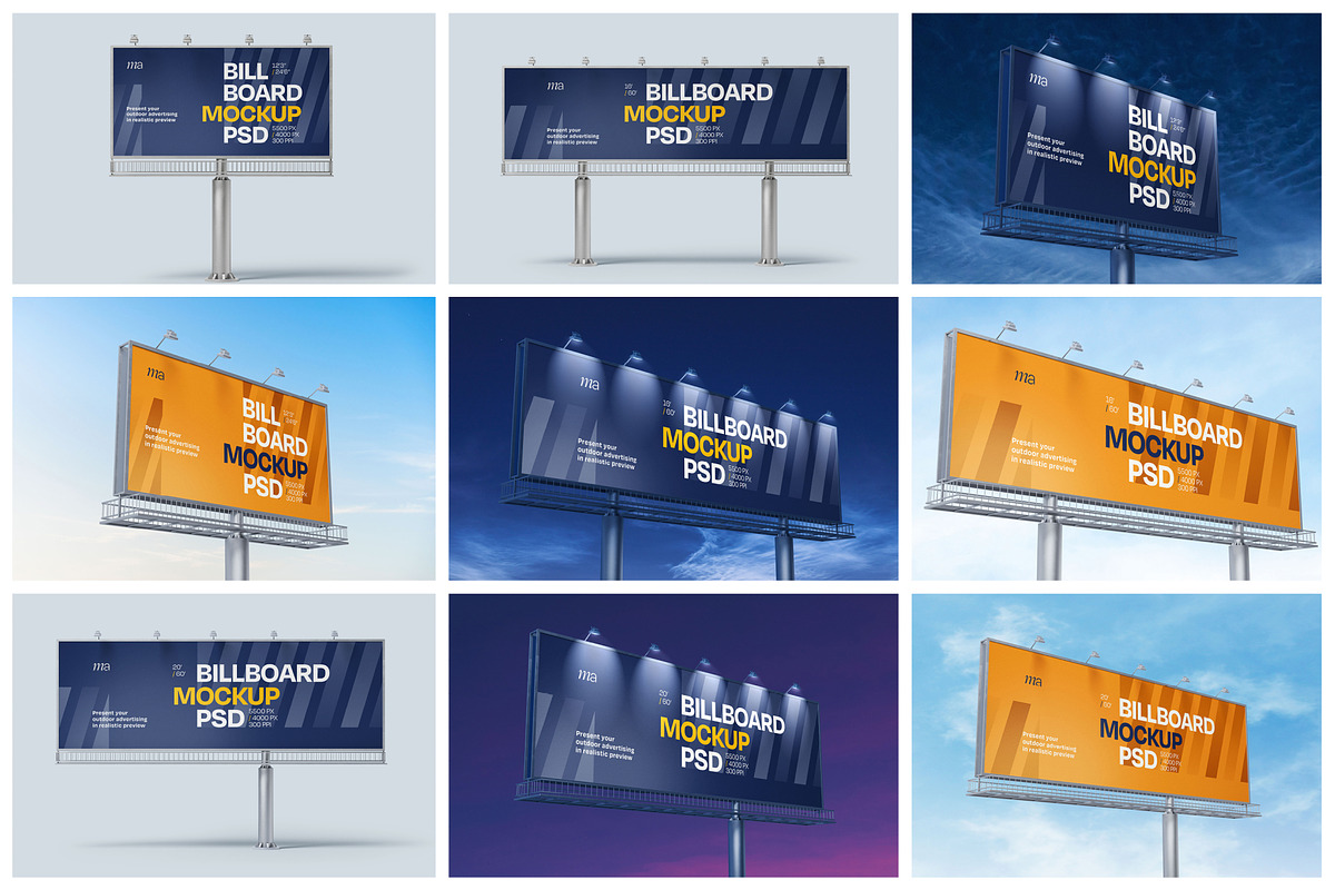 Billboard Mockup Set, a Print Template by mockupatelier (Photo 2 of 12)