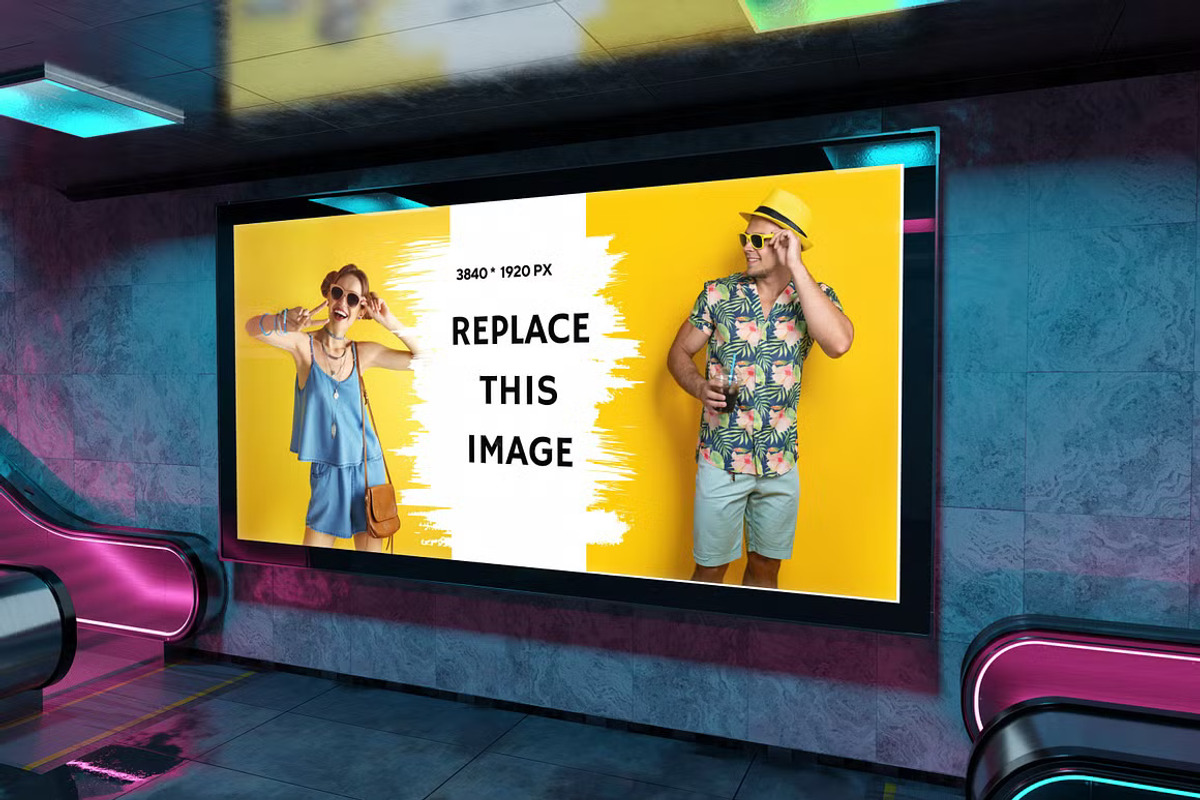 Subway Billboard Mockup Template, an Advertising Mockup by GearShift (Photo 4 of 4)