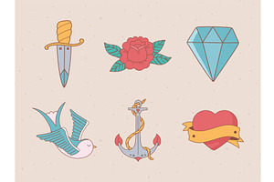 tattoo old school, an Illustration by studiogstock