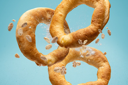 Fresh sweet homemade circle bagel, a Background Photo by Grafvision photography