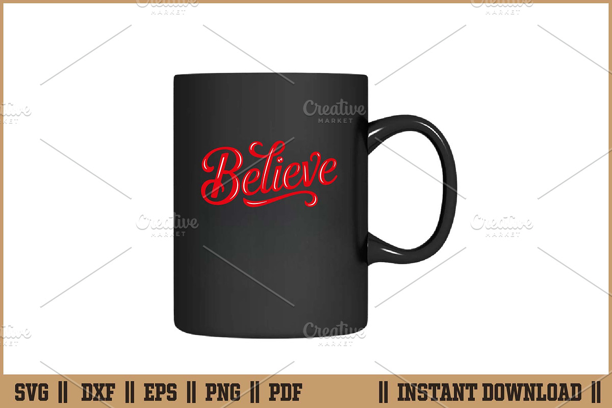 Believe Inspirational Christmas SVG, a Seasonal Illustration by Handy Arts Studio (Photo 3 of 3)