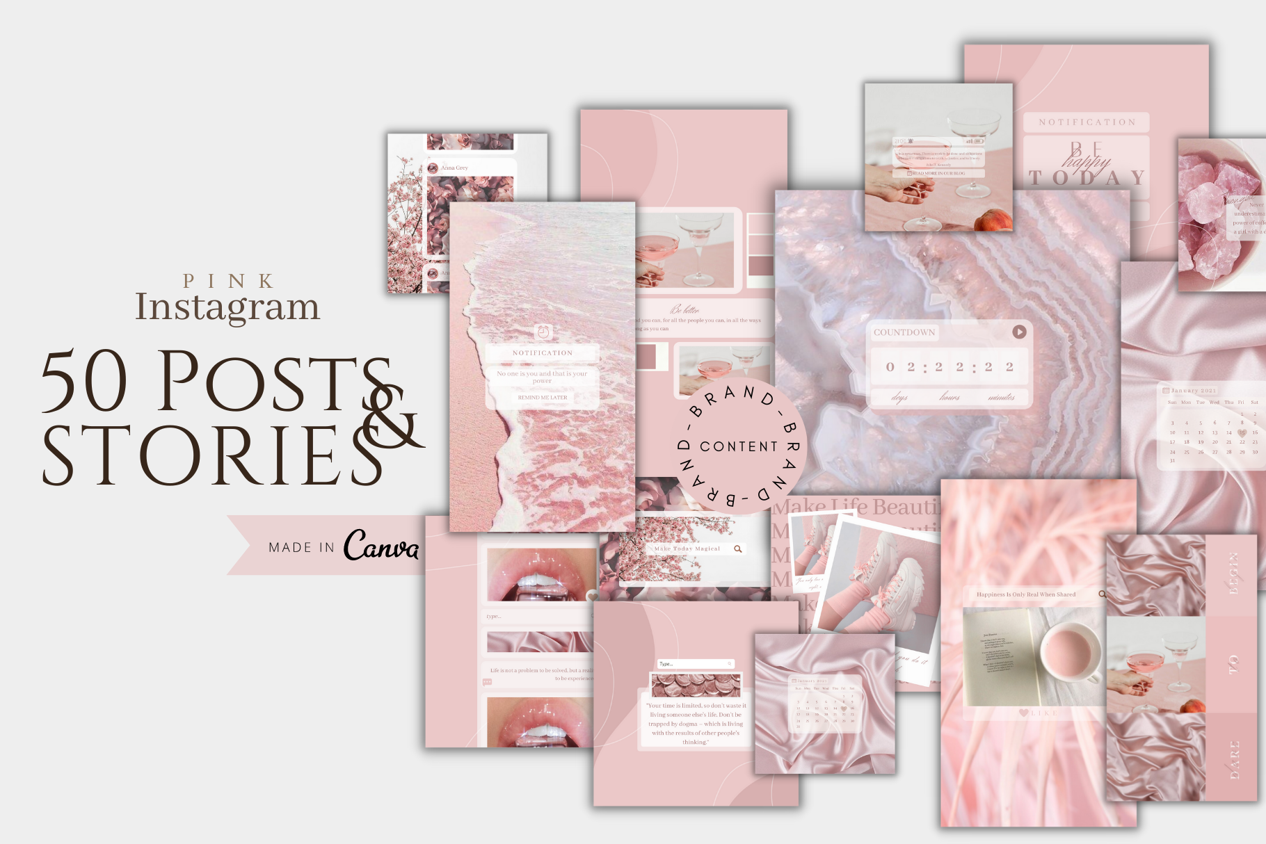 Pink Instagram Social Media Templates