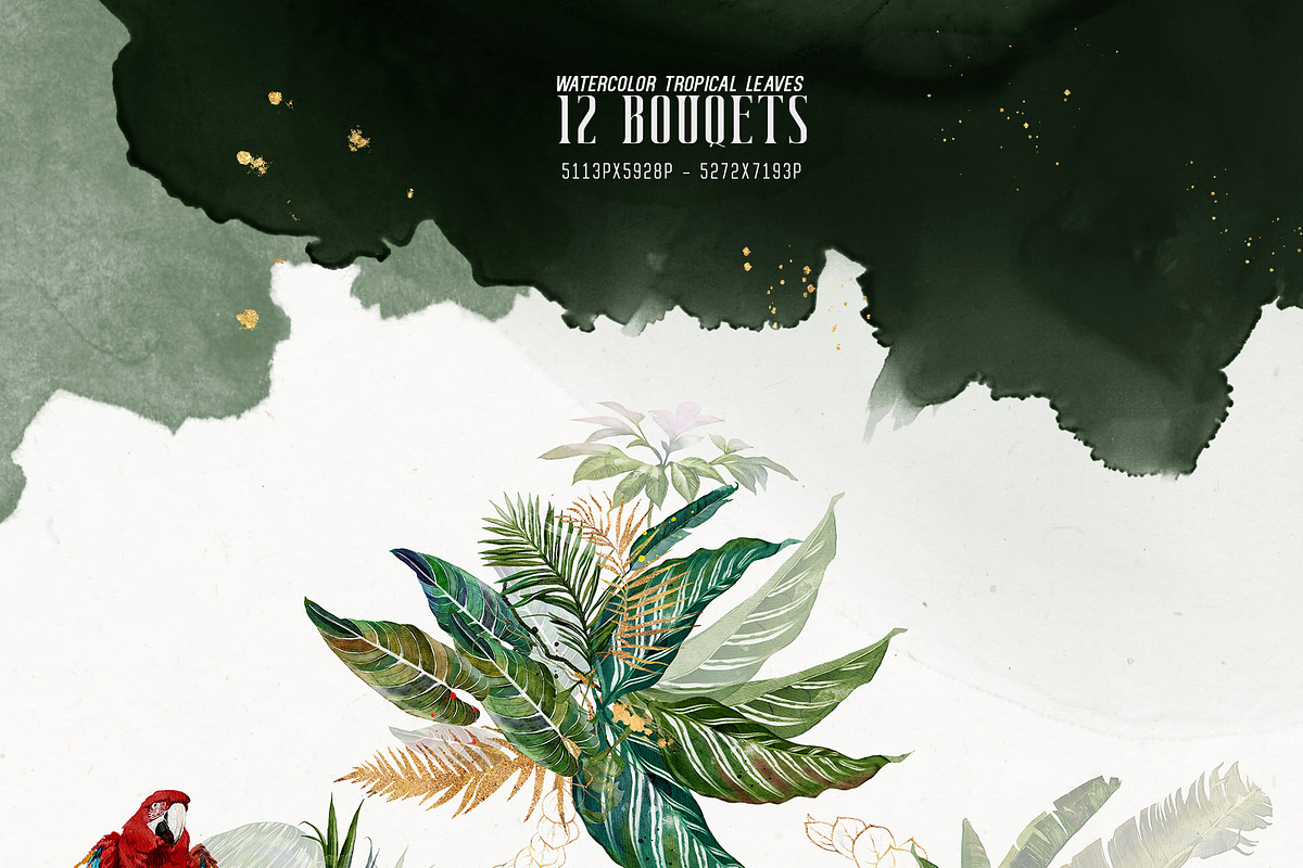Watercolor Tropical Leaves, a Decorative Illustration by Damian Roh (Photo 8 of 19)