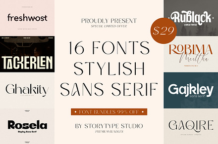 SALE! Stylish Sans Serif Font Bundle