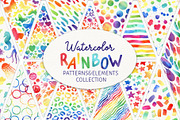 Watercolor Rainbow Patterns&Elements, a Pattern Graphic by PenguinArtStudio (Thumbnail 1 of 11)