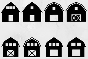 Barns Silhouette SVG, an Object Illustration by newminddesign