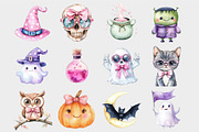 Watercolor Groovy Halloween Clipart, a Seasonal Illustration by Design Market (Thumbnail 4 of 5)