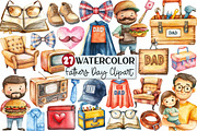 Watercolor Fathers Day Clipart, an Illustration by Rose Art (Thumbnail 1 of 4)