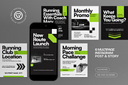 Running Club Instagram Set, a Social Media Template by graphicook (Thumbnail 1 of 3)
