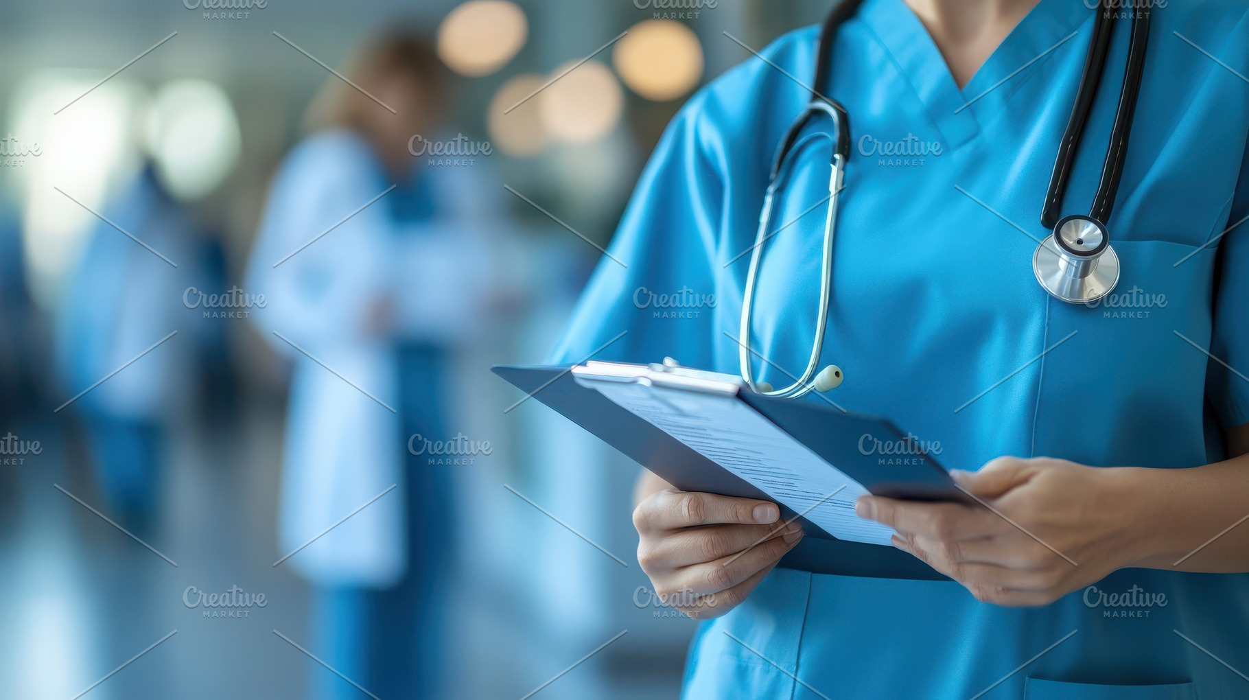 Healthcare Professional with Clipboa, a Health & Medical Photo by Pixeness Studio