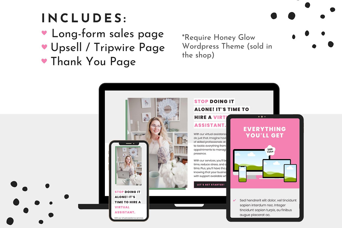Pink Service Sales Templates, a WordPress Template by ltsdesigns (Photo 2 of 7)