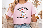 Festive Goose on the Loose PNG, a Seasonal Illustration by DreamCafeArt (Thumbnail 5 of 6)