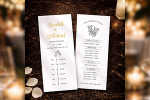 Luxury Wedding Program Canva bd004, a Card Template by TyphoonStudio