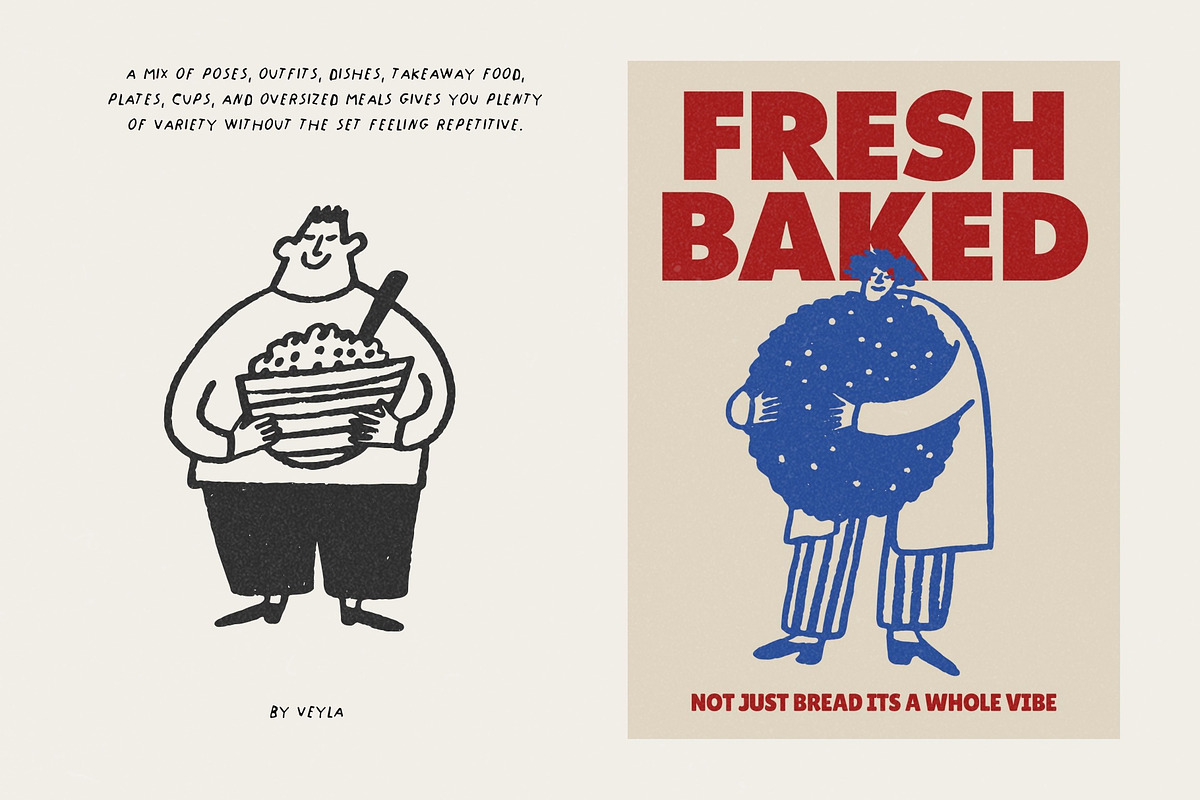 Food, Plates & People: 50 Characters, a Food Illustration by Veyla (Photo 8 of 14)