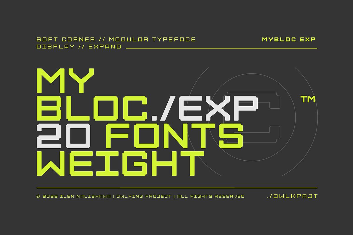 Mybloc EXP, a Sans Serif Font by OWL KING (Photo 1 of 10)