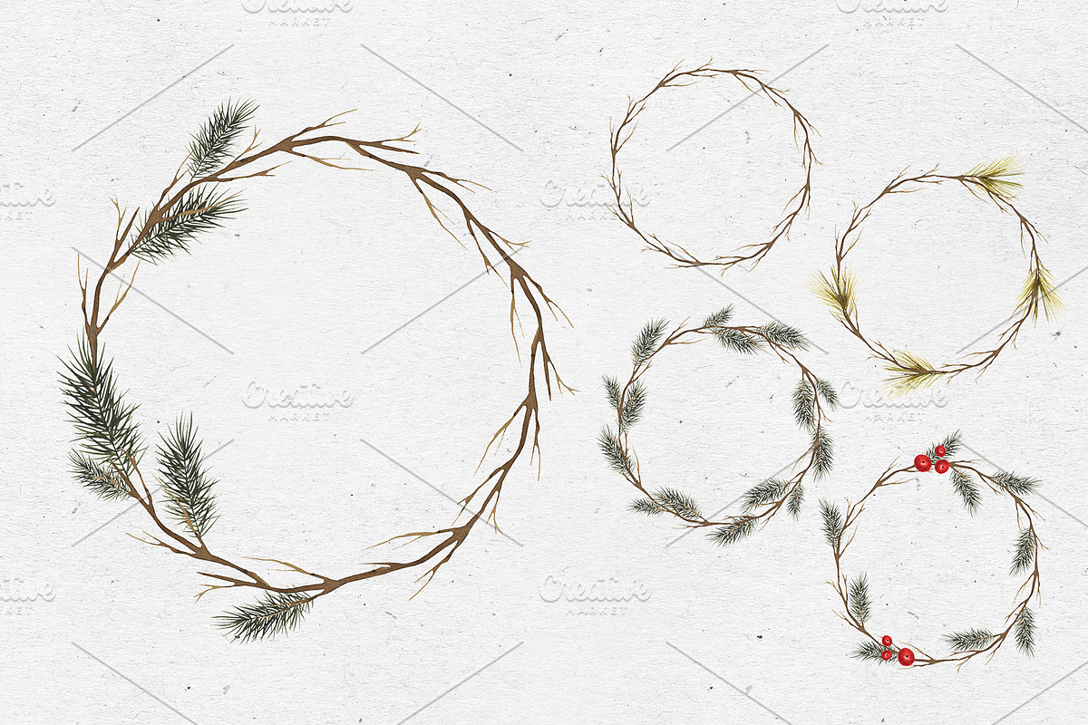 Winter patterns. Watercolor, a Pattern Graphic by Maria's little shop (Photo 5 of 6)