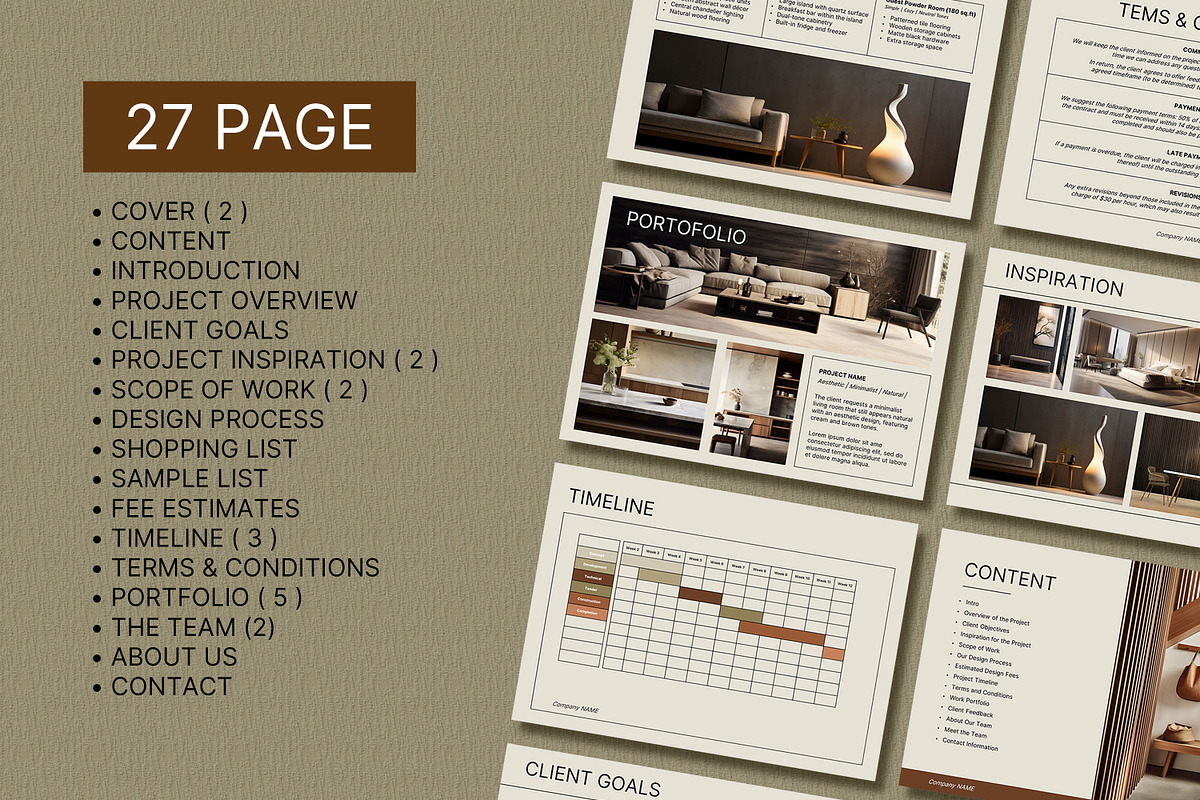 Interior Design Proposal Template, a Presentation Template by SKY CREATION (Photo 2 of 7)