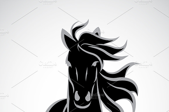 Vector Of A Horse Face Design.