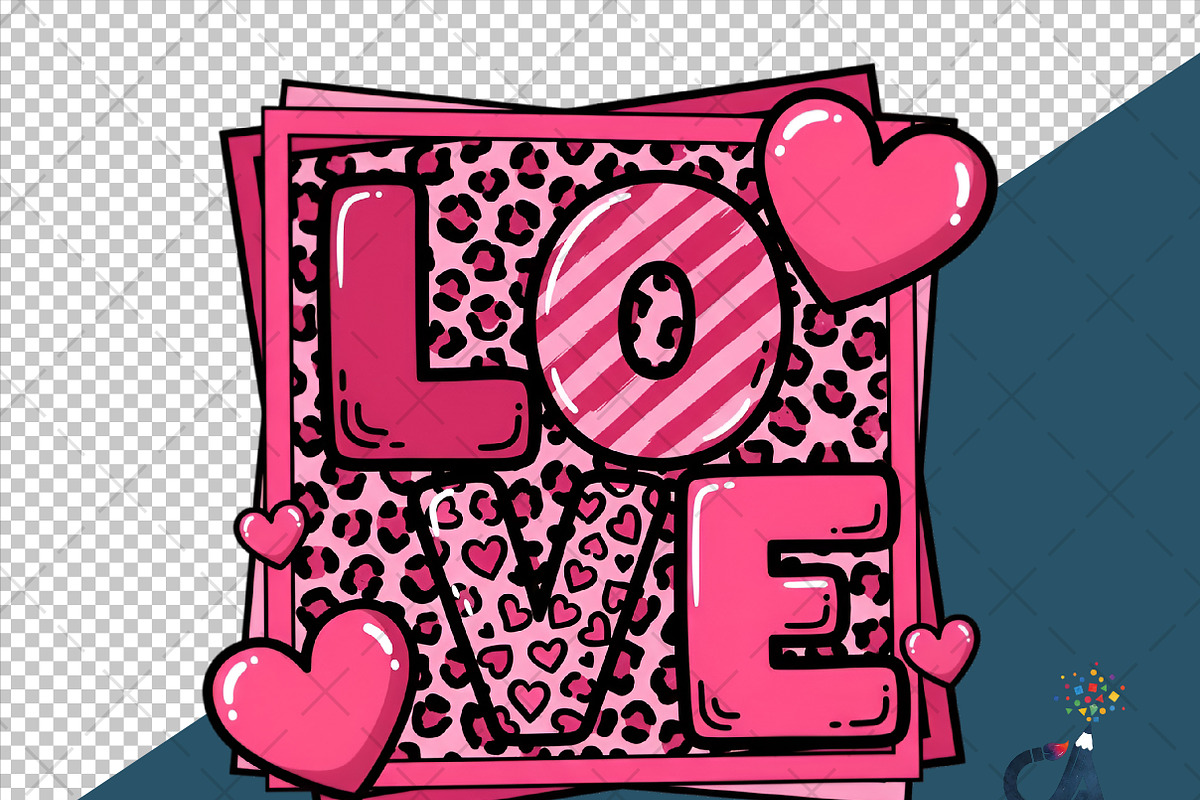 Valentine's Day Love leopard frame, an Illustration by Creative Art (Photo 6 of 6)