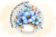 Whimsical Blue Flowers Spring Clipar, an Illustration by SVGArt (Thumbnail 5 of 9)