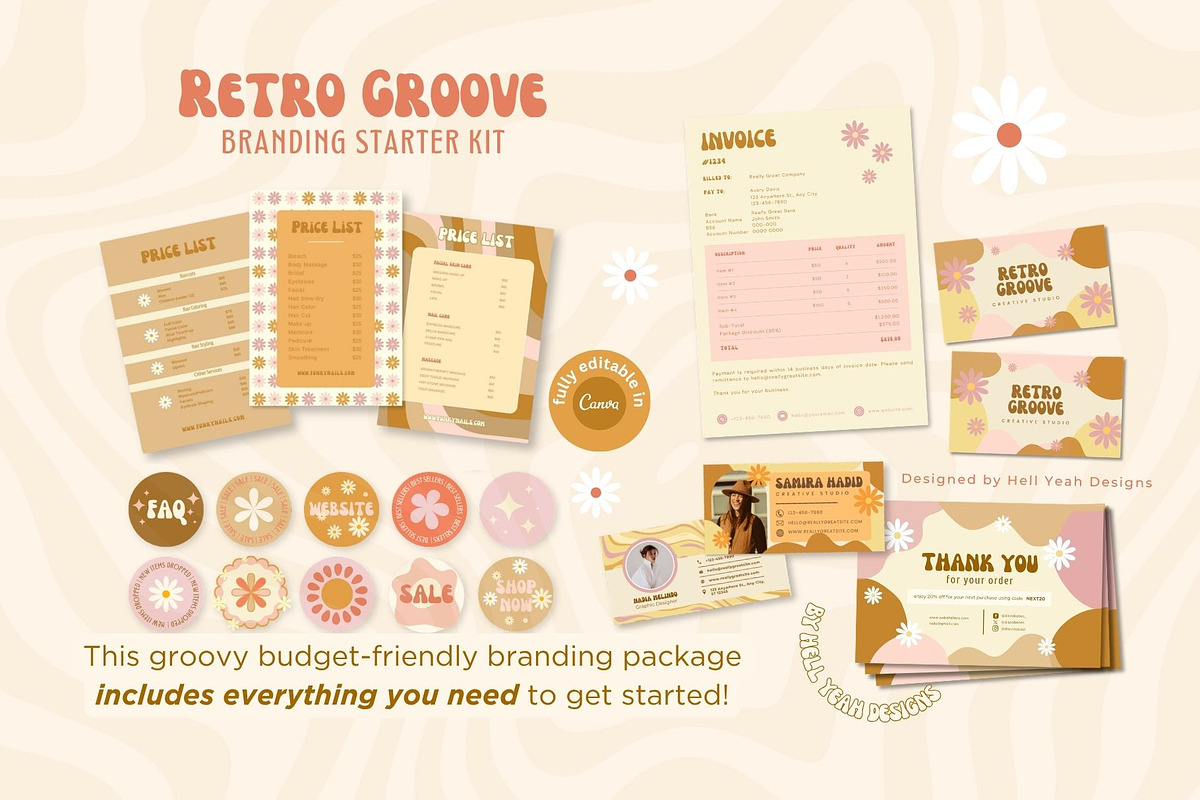 Retro Groove Branding Starter Kit, a Branding & Logo Template by Hell Yeah Designs (Photo 12 of 15)