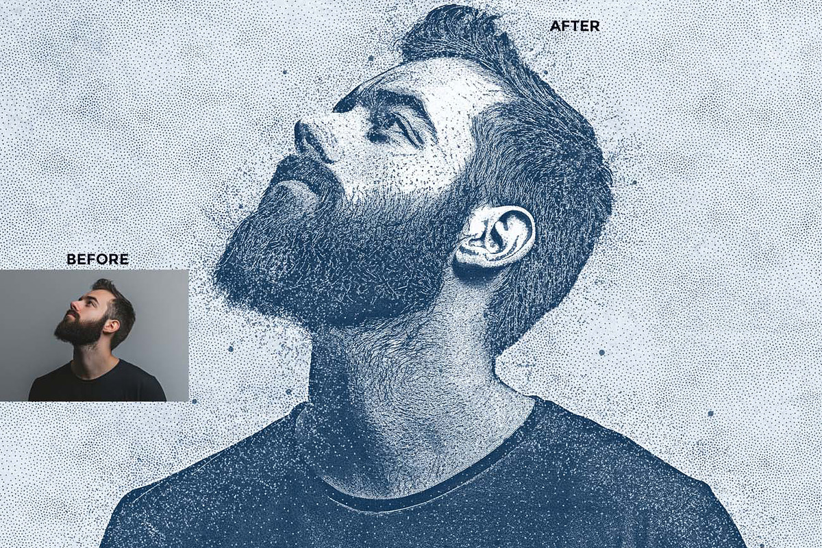 Stipple Ink Artist FX Ps Action, an Action Add-On by Studio Retouch (Photo 6 of 12)