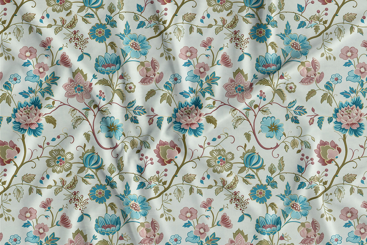 Chinoserie Floral Seamless Pattern, a Pattern Graphic by Olya Creative (Photo 2 of 11)