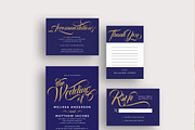 Modern gold blue calligraphy invites, an Invitation Template by Inkpower (Thumbnail 2 of 7)