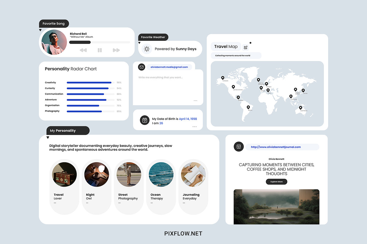 Portfolio Card Design, an UI Kit Template by Pixflow (Photo 9 of 11)