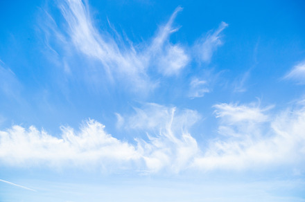 Blue sky with white soft clouds., a Nature Photo by Shootdiem