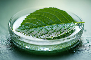 Raindrops on green leaf in the morning, a Photo by AlyaAnd