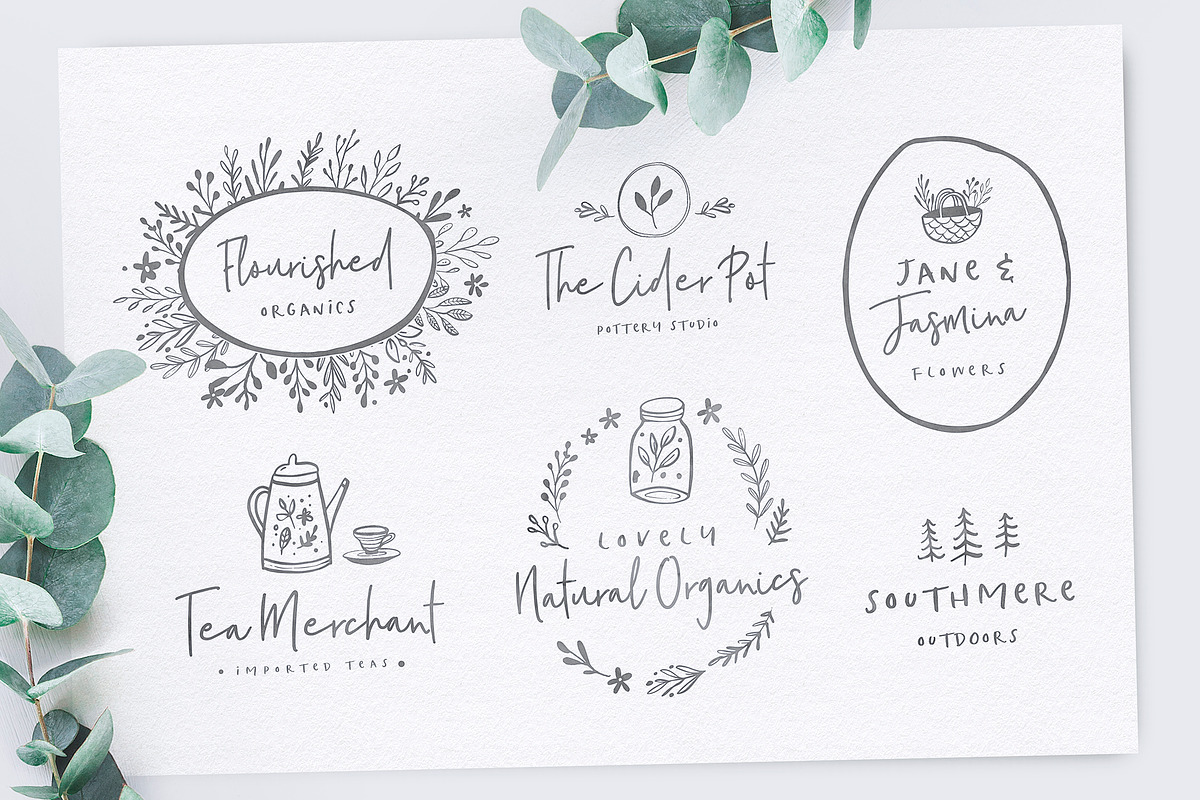 Poppit & Finch Fonts & Illustrations, a Script Font by Nicky Laatz (Photo 12 of 14)