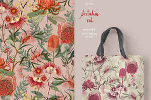 Australian Flora Seamless Vector Set