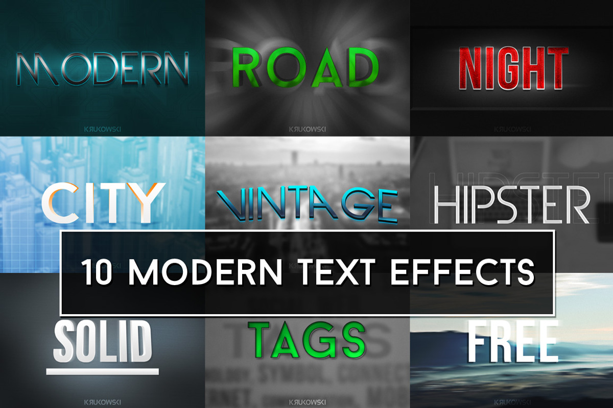 Modern Text Effects, a Brushes & More by Krukowski Graphics (Photo 1 of 3)
