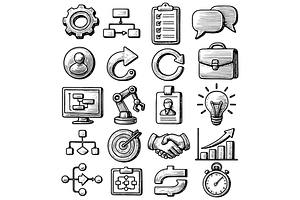 Business Process Icon Set, an Object Graphic by RT Studio