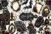 Dark Gothic Halloween Clipart, a Decorative Illustration by BigCakeBee (Thumbnail 1 of 4)