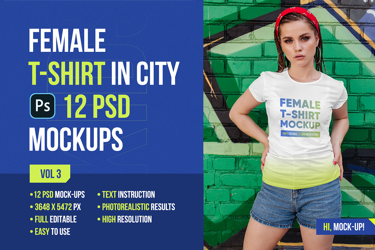 Female T-Shirt in City Mockups Vol3, a Shirt Mockup by Hi, Mock-Up! (Photo 1 of 9)
