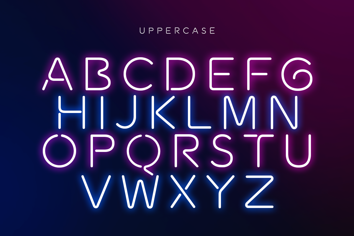 Newon - Modern Neon Light Font, a Sans Serif Font by Hamz Studio (Photo 10 of 16)
