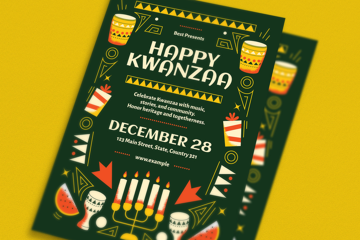 Kwanzaa Event Celebration Flyer, a Flyer Template by Guuver (Photo 2 of 3)